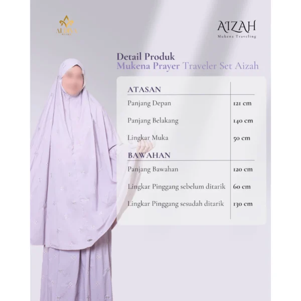 MUKENA PRAYER TRAVELLING SET AIZAH - Gambar 6