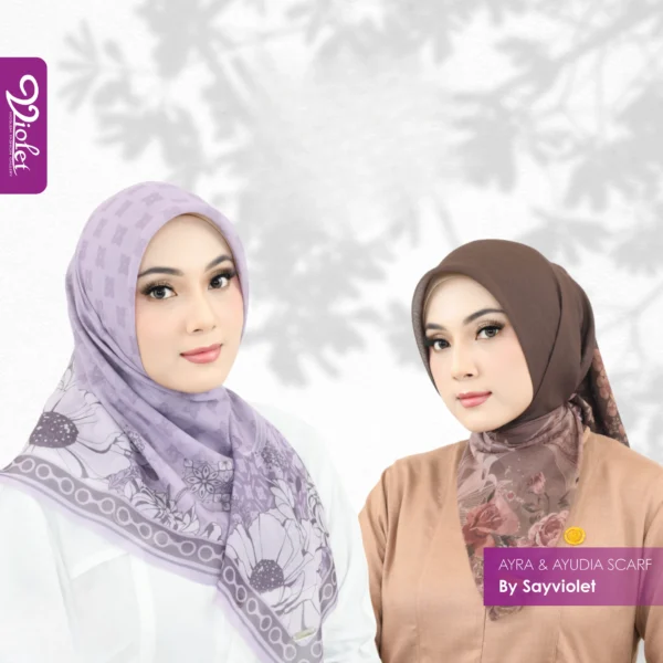HIjab Motif Premium Alya - Hijab Voal Scarf Premium Muslimah By Sayviolet - Gambar 2