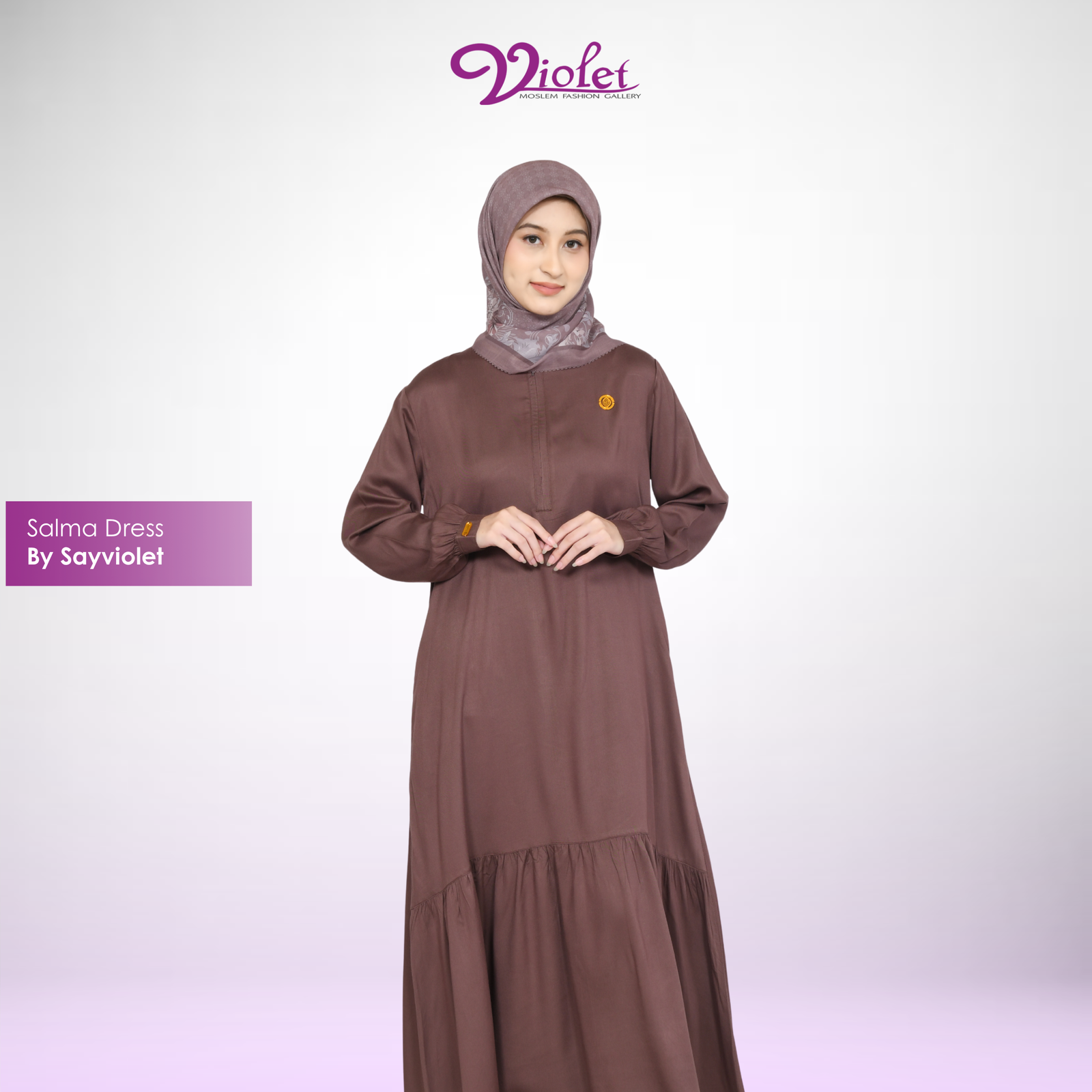 Gamis Muslim Wanita Elegan Kekinian Salma Dress By Sayviolet
