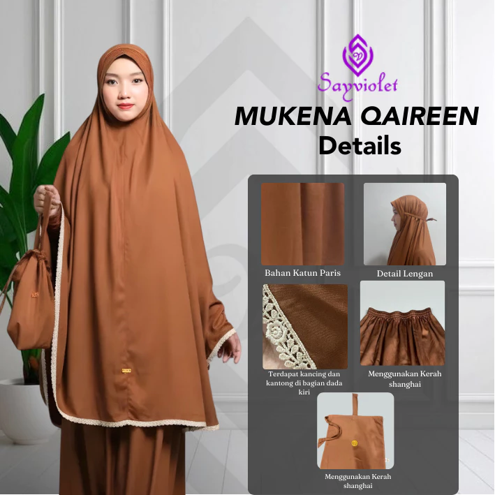 Qaireen Prayer Set Mukenah Dewasa Premiun By Sayviolet - Gambar 2