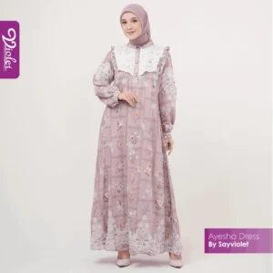 Ayesha Dress - Baju Gamis Muslimah Cantik Kekinian - Violet Gallery