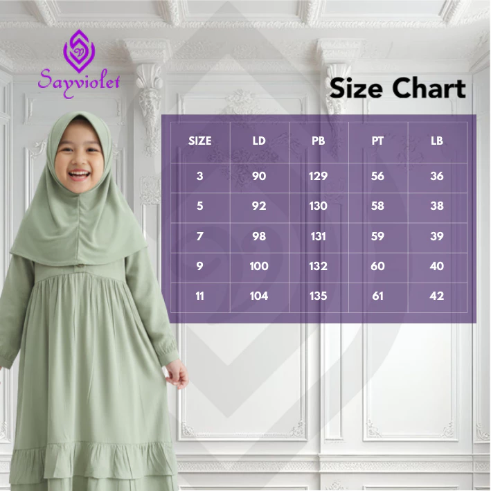 Lily Dress - Dress Anak Muslimah - By Sayviolet - Violet Gallery - Gambar 5
