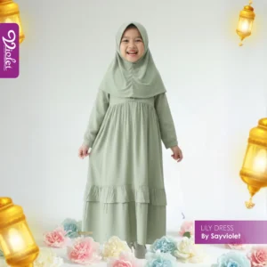 Lily Dress - Dress Anak Muslimah - By Sayviolet - Violet Gallery